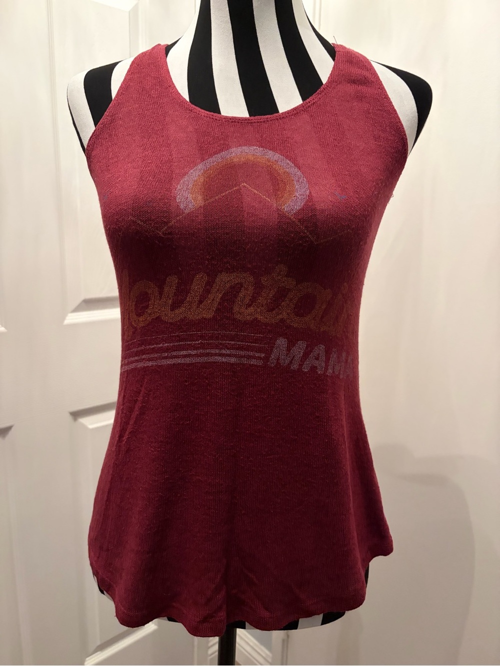 L.O.L. Vintage Maroon Graphic Tank Top